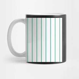 Narrow aqua and white stripes Mug